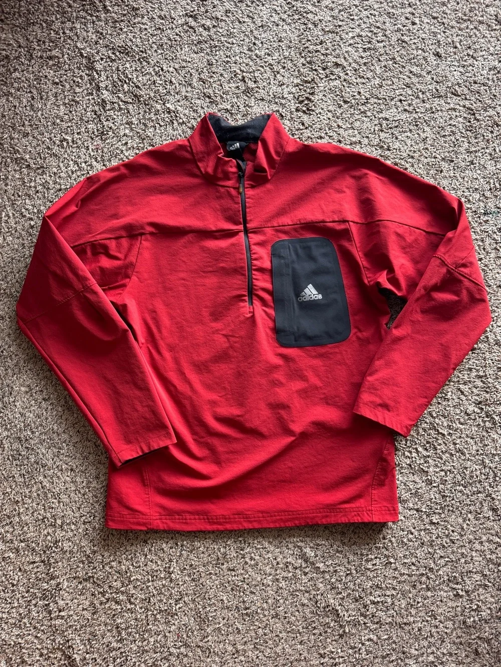 Adidas Pullover Lightweight Windbreaker Red Men’s Medium